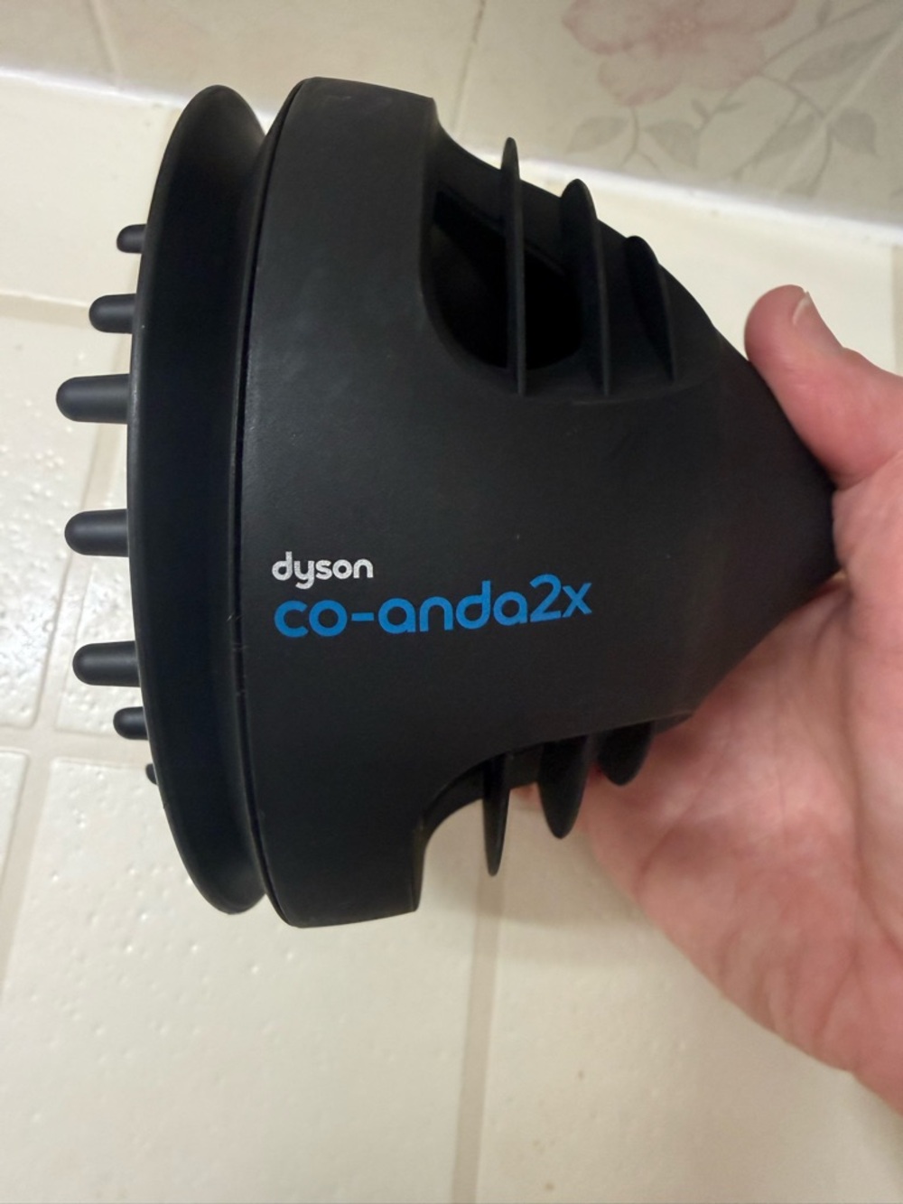 Dyson Black co-anda2x Hair Diffuser with Blue Logo